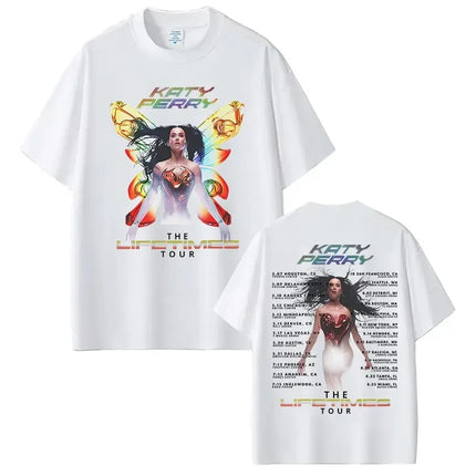 The Lifetimes World Tour T-shirt Katy Perry Merch T Shirt Oversize Y2k Women Men Causal Cotton Short Sleeve Harajuku Streetwear