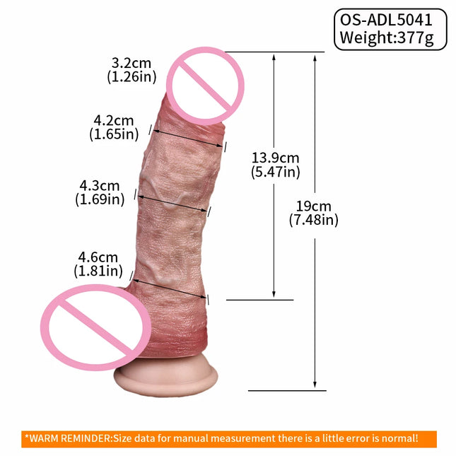 SXXY Skin Texture Lifelike Double Layer Silicone Dildo Elastic Soft Anal Plug Vaginal Anus Stimulator Dual Layer Penis Sex Toys