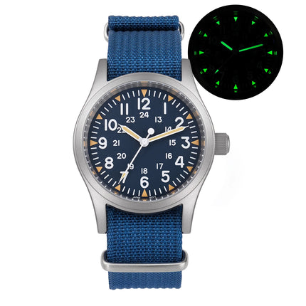 Militado Ml05 Vintage Field Watch VH31 Sweep Second Quartz Movement Sapphire Crystal High Clear AR Coating Luminous 38Mm Watches