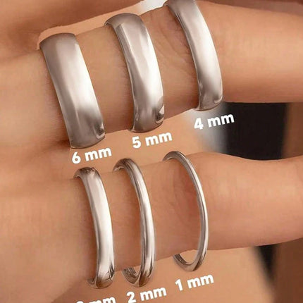 925 Sterling Silver Plain 1mm 2mm 3mm 4mm Aperture Fashionable Ring For Women Daily Wear Party High Quality Fine Jewelry