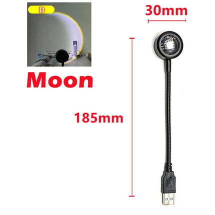 USB Sunset Lamp LED Rainbow Neon Night Light Projector Photography Wall Atmosphere sense Lighting For Bedroom Decoration Lamp