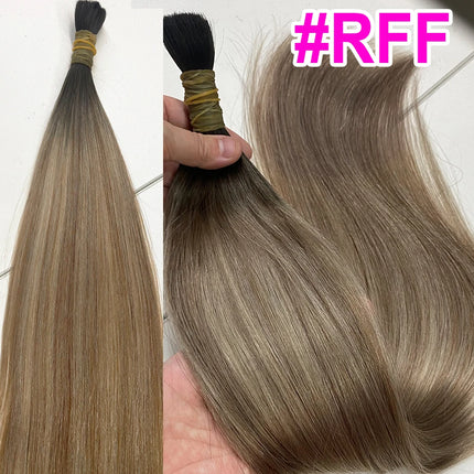 100% Real Human Vietnamese Hair Extensions no Weft Honey Blond Hair Bulks Virgin Hair Straight Weaving Hair for Braiding