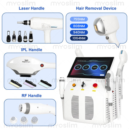 4-In-1 Soprano Titanium Hair Removal Professional Diode Laser Pico lpl Nd Yag Picosecond Laser Opt Hair Removal Tattoo Removal
