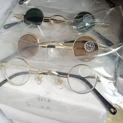 Shatar Glass Lenses New Ultra Small Circular Mini TikTok Live Funny Sunglasses Internet Celebrities Men's And Women's Sunglasses