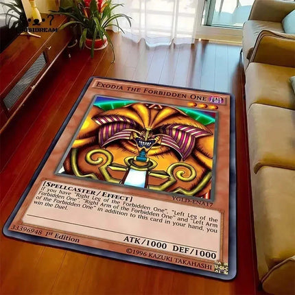 Yu-Gi-Oh Blue Eyes White Dragon Anime Non-slip Carpet Cartoon Floor Mat for Living Room Bedroom Decorative Area Rug Perfect Gift