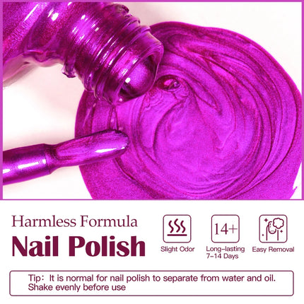 MEET ACROSS 8ml Glass Bottle Metallic Nail Polish Super Silver Gold Mirror Effect Nail Art Polish DIY Manicure Without Lamp