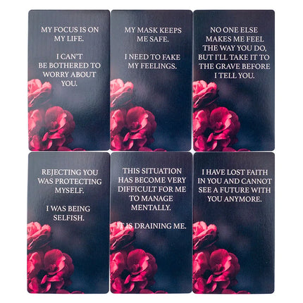 Dark Confession Oracle Cards Twin Flame Oracle Cards Love Keywords,Messages Deck, Dark Shadow 50Pcs Cards