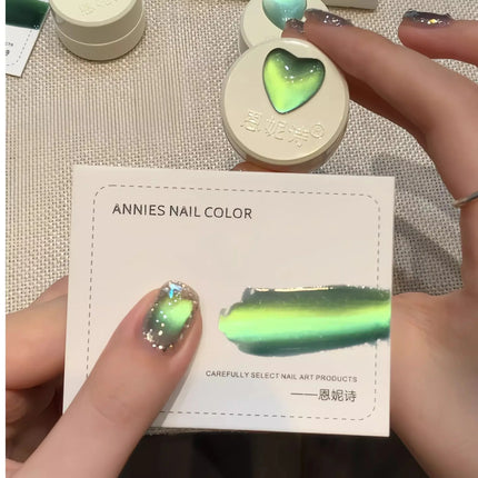 New Style Glass Bead Cat Eye Gel Nail Polish Green Blue Crystal Nail Polish Ice Transparents Gel Nail Polish Art Salon Supplies