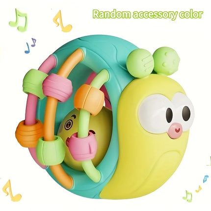 Hand-Held Baby Rattle Puzzle Early Education Snail Rattle Plastic Ball Color Festival Can Send Birthday Christmas Gifts
