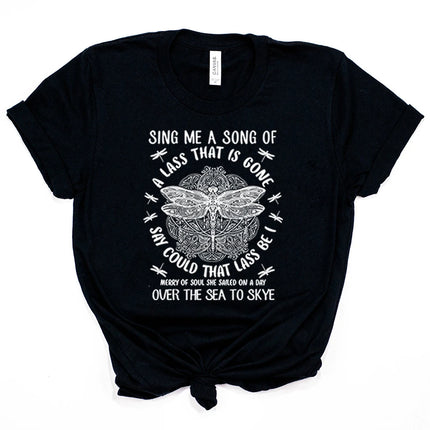 Outlander T-shirt Sing Me A Song Dragonfly Celtic Design Outlander Shirt Fraser Ridge Sassenach Tees Book Series Inspired Tops