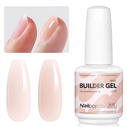Nailpop Professional Multi-Functional Nail Building Gel For Fast Extension Nail Apex False Nail Tips Strengthener 250/15ml