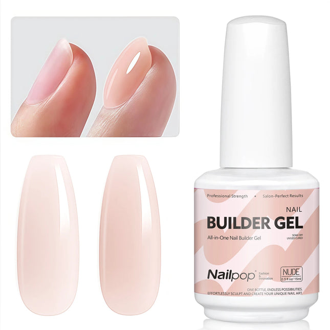 Nailpop Professional Multi-Functional Nail Building Gel For Fast Extension Nail Apex False Nail Tips Strengthener 250/15ml