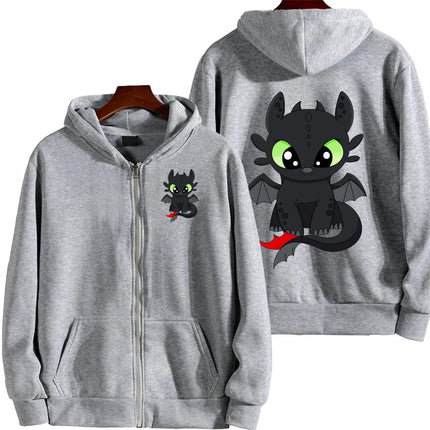 Toothless Cartoon Anime Men Zipper Hoodie Spring Autumn Women Sweatshirt 2026 New Fashion Couple Jackets Clothes Tops
