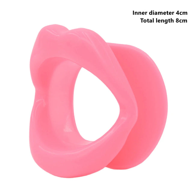 Full Silicone O Ring Gag Strap, Open Mouth Bite Gag, Fetish Oral Fixation BDSM Toys, Sex Slave Bondage Muzzle SM Couple Flirt Tools