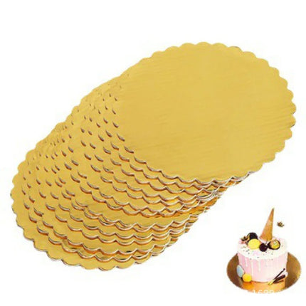 10pcs Golden Cake Boards, Round Cake Boards - 6, 8, 10, 12 Inch Cake Base Cardboard Set for Baking