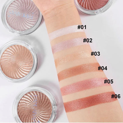 6Colors Face Brightening Highlighter Palette Monochrome Pearlescent Fine Glitter White Champagne Waterproof High Gloss Highlight