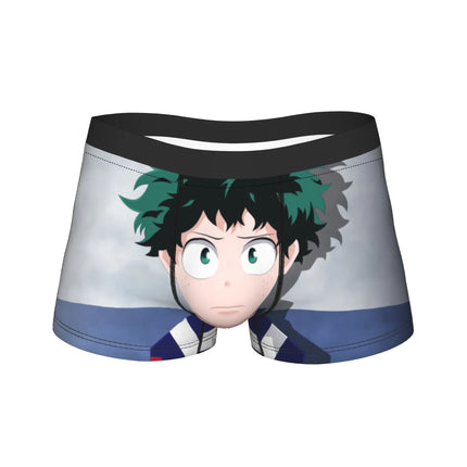 Men's My Hero Academia Anime Long Underwear Deku Bakugo Funny Boxer Briefs Shorts Panties Male Soft Underpants M-XXL
