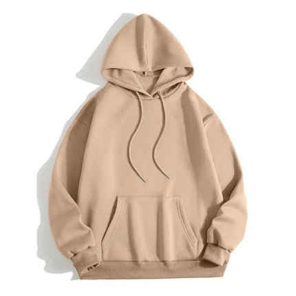 Men's New Solid Loose Street Casual Hooded Long Sleeve Simplicity Fashion Pullovers Top Korean Trend Men Clothes Spring Autumn