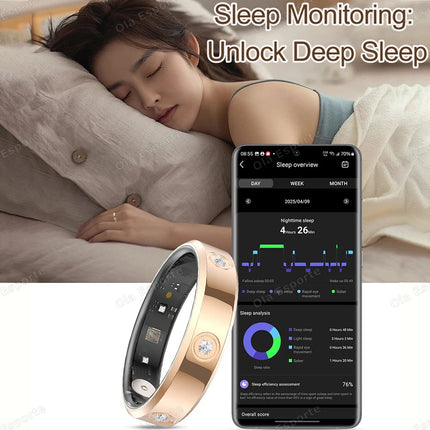 Super narrow 6.3mm Smart Ring Women Men 2026 Heart Rate Health Stress measurement Monitoring Waterproof Fashion Sports Smartring