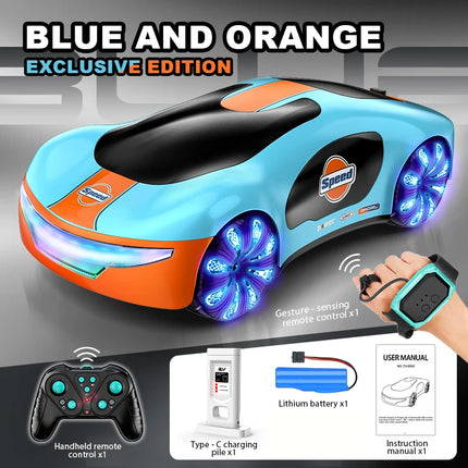 Children's gesture-sensing remote control car toys, new energy charging car four-wheel drive racing car toys, children