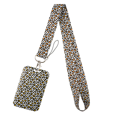 Gray Leopard Print Fashion Lanyard for Key Neck Strap Lanyard Card ID Badge Holder Key Chain Key Holder Keyring Accessories Gift