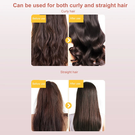 Cordless Hair Straightening Comb Curling Wand USB Charging Curling and Straightening Multi-speed Temperature Adjustment