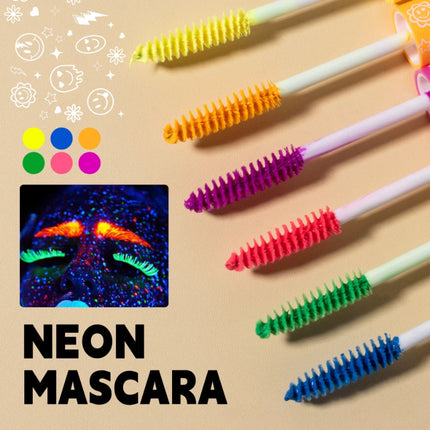Colorful UV Mascara,Long-lasting Neon Mascara Curling Mascara Glow-in-the-Dark Eyelash Eye Makeup Club Parties Makeup Cosmetics
