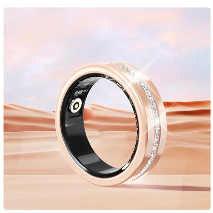 Smart Diamond Fitness Ring for Women Heart Rate & Sleep Monitor IP68 Waterproof Pedometer Health Tracker Fashionable Accessory