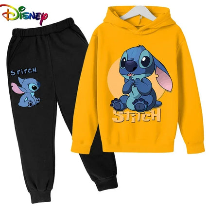 Children Boys Girls Stitch Hoodies Pants Set Boys Girls Stitch Sweatshirts Hooded Kids Fashion Stitch Pullovers Clothes Suit