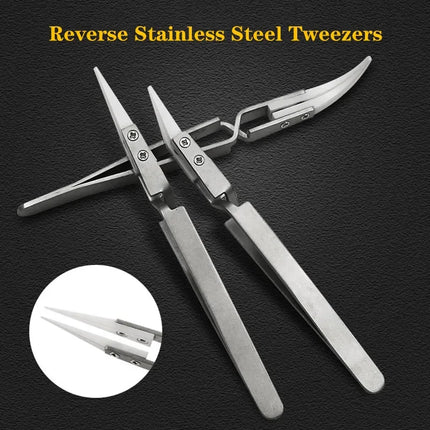 Ceramic Tipped Stainless Steel Tweezers Tips Heat Pointed Resistant Tweezer Electronic Soldering Tweezers Fine Pointed Tip