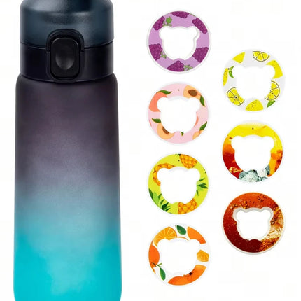 1pc 650ml Flavored Water Bottle with Random 1 Flavour Pods Air Water Bottle Frosted Black Air Camping Sport Fitness Cup