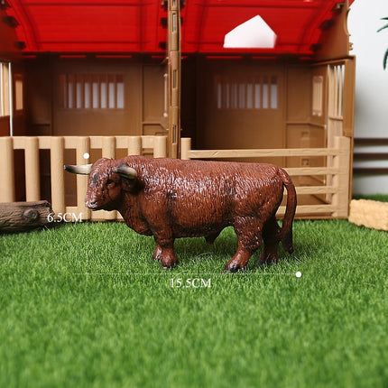 Simulation Texas Longhorn Bulls Musk OX Yak Cow Farm Animals Buffalo Calf Bull Model Figures  Home Decor Educational Toys