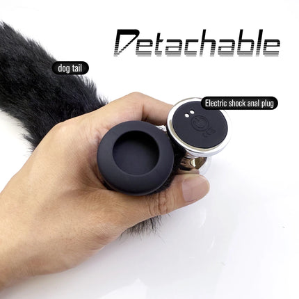 1set, Electric Shock dog tail Anal Plug, Vibrating butt plug, G-spot masturbation, Passionate party, adult pleasure, sexual well