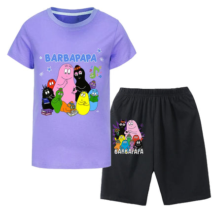 Barbapapa T-shirt for A Boy Two-piece Set for Children From 6 To 12 Years Old Summer Sale Toddler Girl Clothes Junior Girl Cloth
