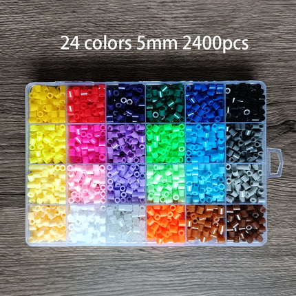 Fuse Beads Kit 24/48 colors 5MM 3D Pixel Puzzle Iron Beads Handmade Crafts Decor DIY Make Puzzle High Quality Melting Beads
