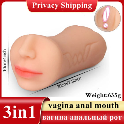 Male Blowjob Masturbators Pocket Pussy Masturbation Stick Sex Toys For Men Deep Throat Artificial Realistic Rubber Vagina Pusssy