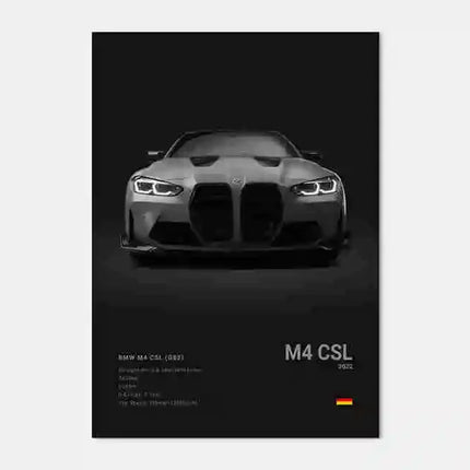 Pop Black And White Poster Wall Art Luxury Supercar F80 M3 M140 GTR HD Oil On Canvas Print Home Living Room Bedroom Decor Gift