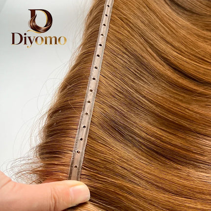 DIYOMO Butterfly Weft Hair Extensions Pu Hole Weft Double Sided Genius Weft Bundles Hand Tied Weft Invisible Weave For Women