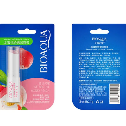 BIOAQUA Natural Fruits Lip Balm Moisturizing Jelly Nourishing Anti Wrinkle Lipstick Non-Stick Long-lasting Lips Care