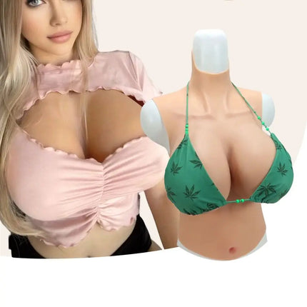 Realistic Silicone Breast Prosthetics for Crossdressing Fake busty boobs Half-Body Style I＆K Cup Comfortable And Natural-Looking