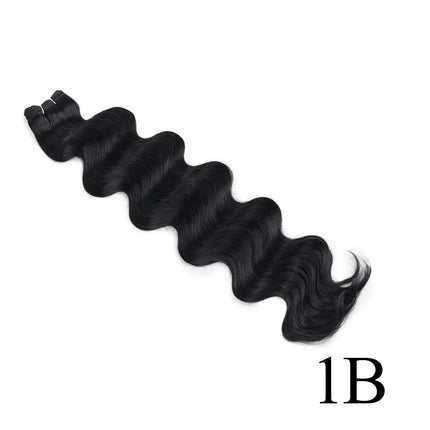 Synthetic Long Straight Hair Bundles Extensions Smooth Ombre Brown Hair Weaving Synthetic Straight Hair Bundles Full to End