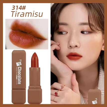 Chocolate Shape Matte Liquid Lipstick Waterproof Innovative Lovely Lip Glaze Velvet Lasting Lip Gloss Lip Makeup Tint Cosmetic