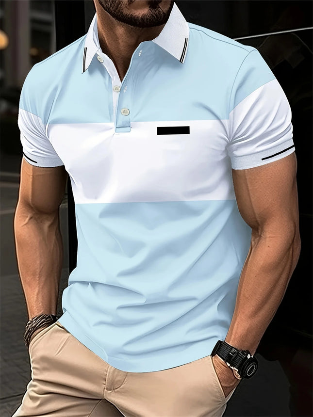 2026 Men's Casual Lapel Button Short Sleeved Simple Polo Shirt Men's Fashionable Summer Comfortable Top Hot Selling Item