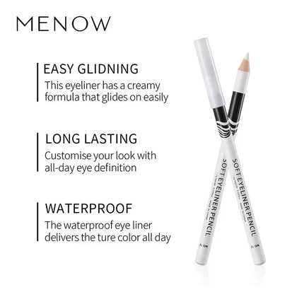 12PCS/Set White Matte Eyeliner Pencil Highlighter Silkworm Pencil 3-IN-1 Non-Smudging Longlasting Waterproof Eye Makeup