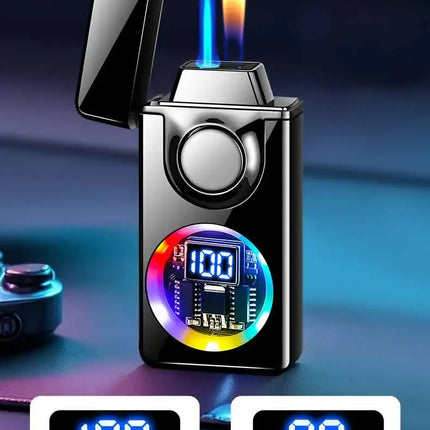 2025 Voice Controlled Ignition Gas Lighter 4 Ignition Methods Battery Display Open Fire Switching Jet Fire USB Electric Lighters