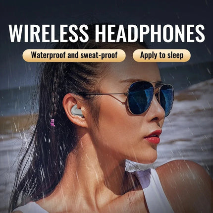 KEBIDUMEI Invisible Sleep Headphones Bluetooth 5.3 Mini Earbuds for Side Sleepers TWS Wireless Waterproof HiFi Stereo Earphones