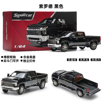Smallcar 1:64 Silverado American Pickup Truck Alloy Car Model Collectibles Static Finished Ornaments Adult Gift Hobby & Toys