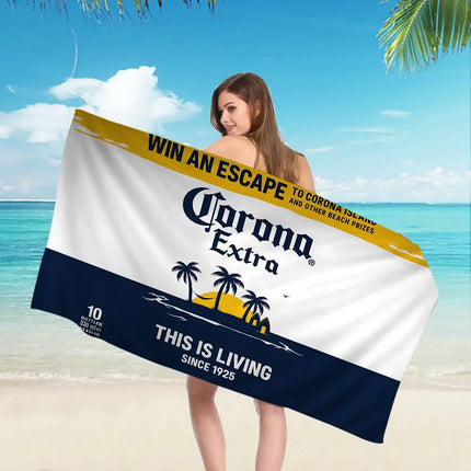 C-Corona E-Extra Beer Microfiber Blanket Quick Drying Beach Towels Oversized Printing Super Absorbent Pool Towel Blanket