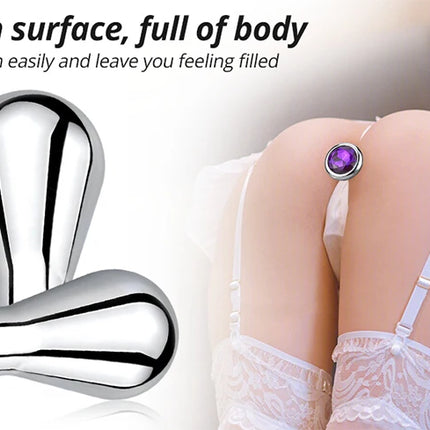 Runyu Large Anal Plug Metal Lighting Modeling Stainless Steel Butt Plug Women Men Anal Expansion Dildo Couple Adule Toy Trainer
