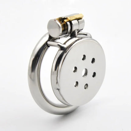 Urethral Inverted Negative Male Chastity Lock Flat Cock Cage with Metal Urethral Catheter for Couple Men Penis Ring Bondage BDSM
